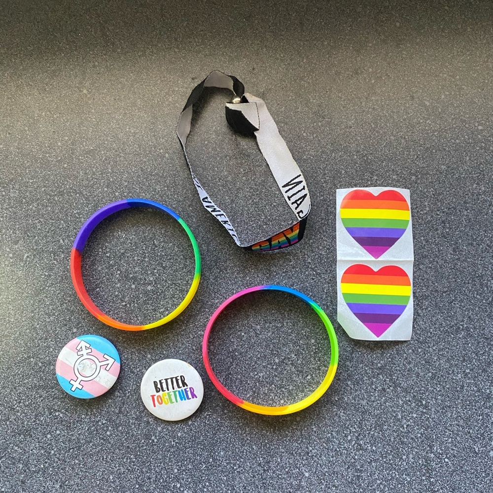 Pride Bracelet and Pins Package